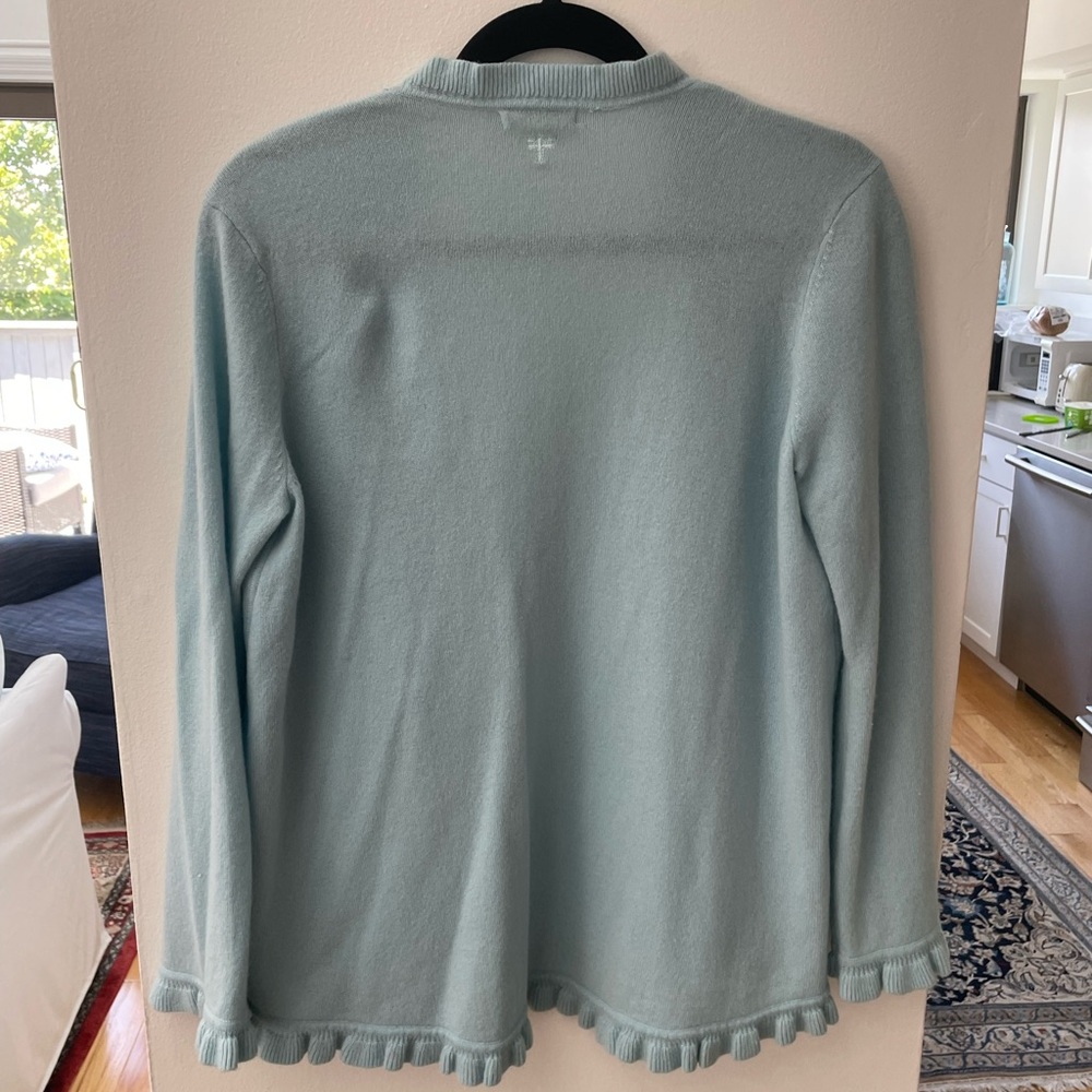 Tyler Boe Soft Blue Ruffled Cardigan - Picture 3 of 3